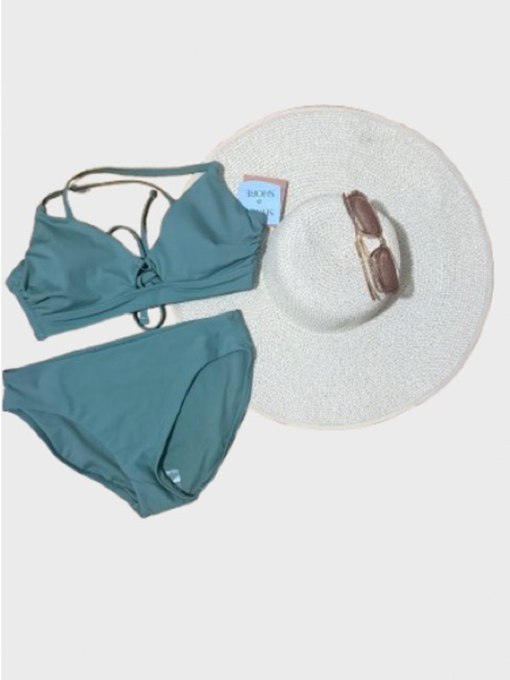 NWT two pieces bikini swimsuit set green